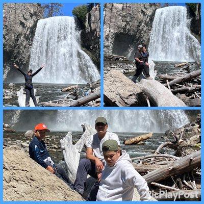 Hoorah! This is how U look after accomplishing a 5 mile hike. "Mammoth Rainbow Falls"