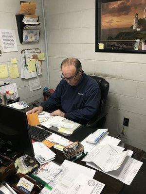 Bill Canady hard at work going sorting through "some" paperwork