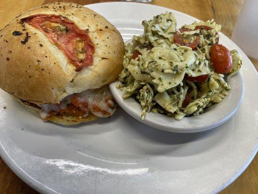 Pesto Chicken Sandwich Bow Tie Pasta Salad