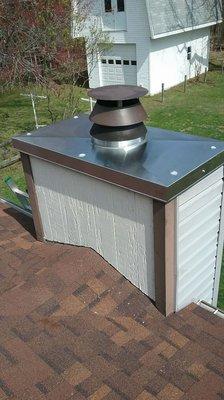 Custom chase cover over pre-fab chimney