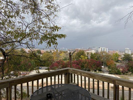 There is a balcony in the second floor with a great view to enjoy your coffee.