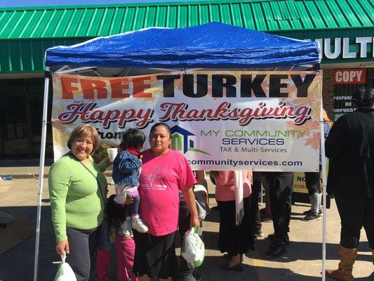 Happy Family was one of the recipients of our Free Turkeys