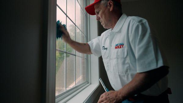 Window Cleaning inside the home in Central Virginia.