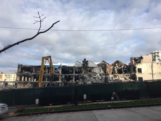 Old Seattle Times Building - Street View - In demolition mode.