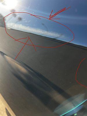 Scuff marks on vehicle