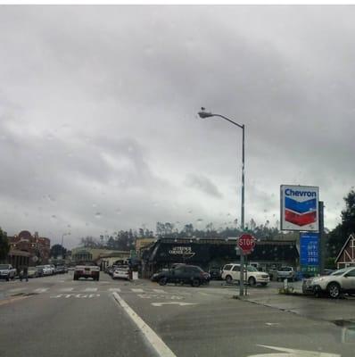 Sometimes when it rains.... It pours...clear skys are needed in life. #chevron #cambria #california #mainst #warning