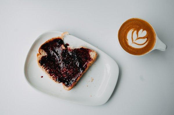 Toast and a cappuccino are the perfect breakfast combo.