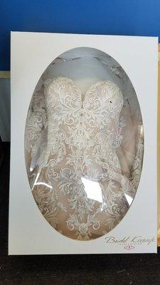 Customer's wedding dress that we cleaned and packaged.