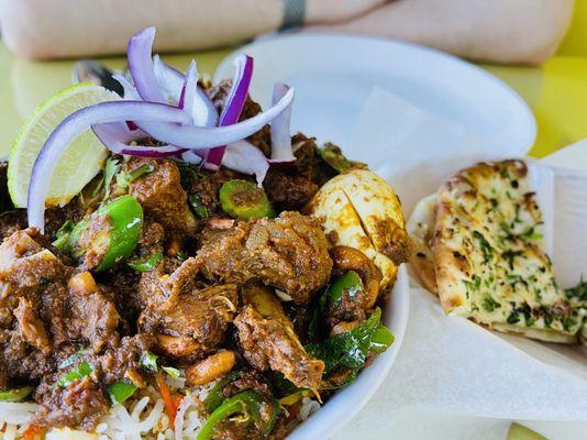 Goat Fry Biryani & Garlic Naan