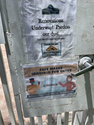 Sign on pool door