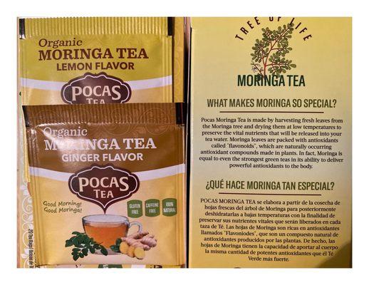 I find what I looking for! MORINGA TEA.  Powerful Superfood .Energy & Mood Booster.Antioxidants.Natural Nutrition & Health Suplement.Great!