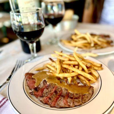 Steak Frites and Malbec Red Wine