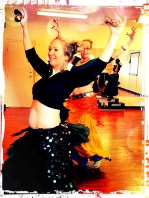 Having a blast while learning ATS belly dance!