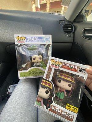 Edward Scissorhands and alluka zoldyck funko pops