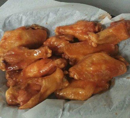 A basket of traditional wings! They also have boneless wings!