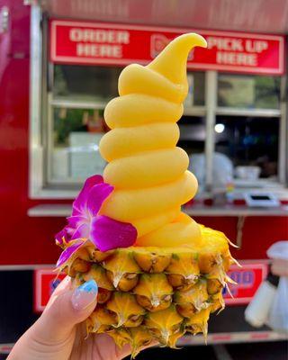 $12 dole whip served in a pineapple