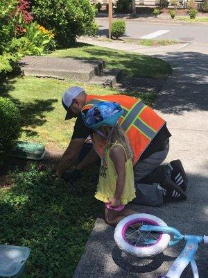 Testing in my own neighborhood with my little helper!