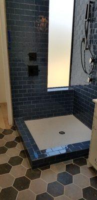 Subway  tile upstairs shower