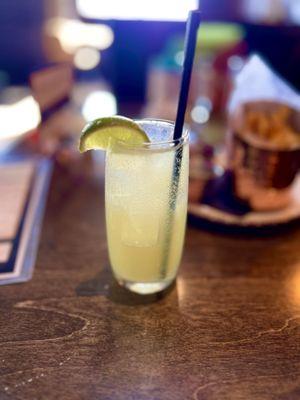 My Whodunnit Mocktail - lime, ginger, spicy agave, and soda - spicy and refreshing!