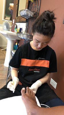 Yes, men need pedi's too!! And Sophia doesn't disappoint