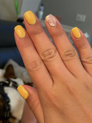 Close up of my fun summer nails.