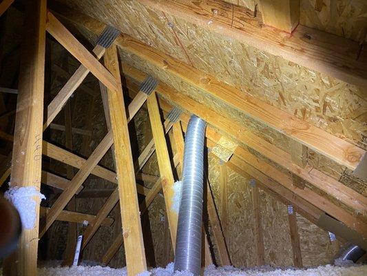 Attic above bathroom