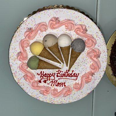 6/25/22 - XL 12" ice cream cake. 3 flavors (milk tea, taro, chocolate) $101.00.