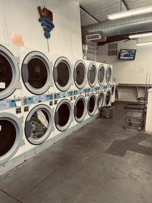 Inside laundromat