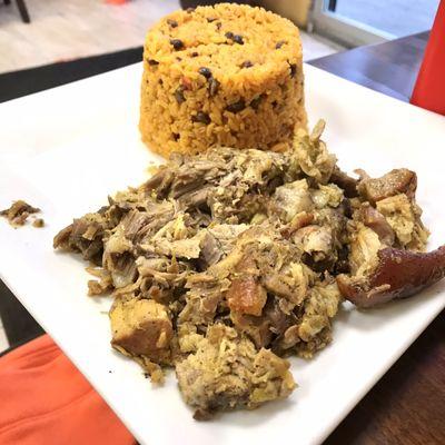 Pernil con moro- More than enough for two, and it's delicious!