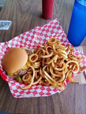 1/4 lb. Cheeseburger and curly fries