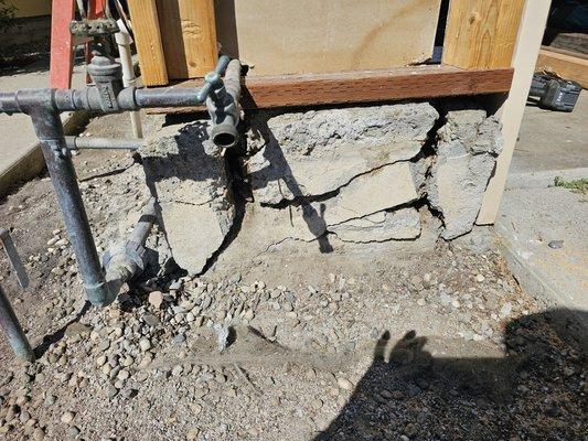 Broken foundation 
Structural repairs