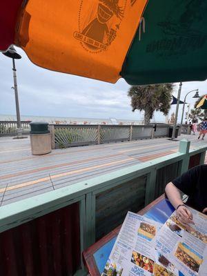 Outside seating on the boardwalk.