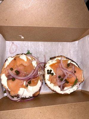 Everything bagel with lox