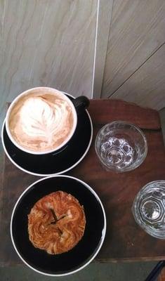 Soy latte and chocolate kouign amann