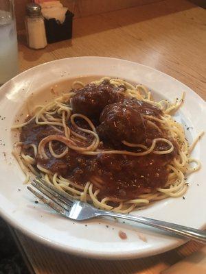 Spaghetti and meatballs