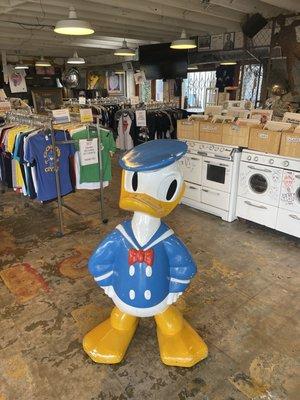 Donald duck statue in the store