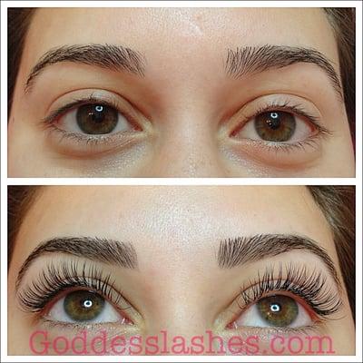 Goddess lash extensions and brow makeover