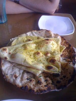 Cheese naan and garlic naan