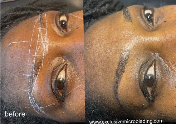 Microblading on dark skin.