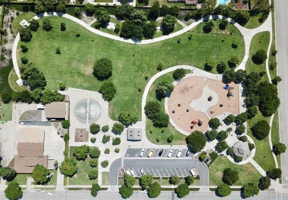 Over view of McCarthy park. Shot with a drone.