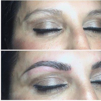 Microblading before and after.