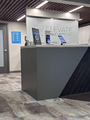 Front desk and check in kiosk