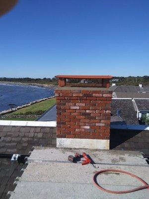 Chimney rebuild complete with copper cap