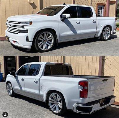 nstalled a 5/8 belltech drop on this new body Chevy truck sits perfect and rides amazing.