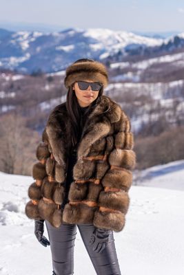 Russian Sable Jacket with matching headband