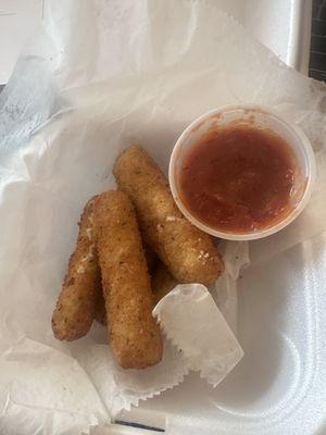 $10 mozzarella sticks did not impress me...frozen quality/small batch.