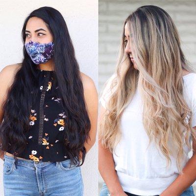 Transformation from Natural Dark to Blonde in one session by Paloma Valentina