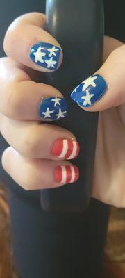 American flag. Patriotic nails