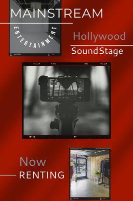 Hollywood studio add campaign. Los Angeles soundstage available to rent.