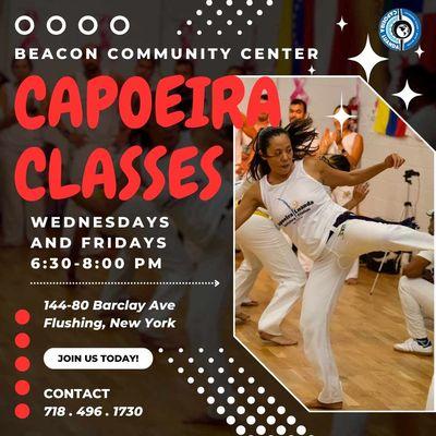 Flyer for current capoeira classes